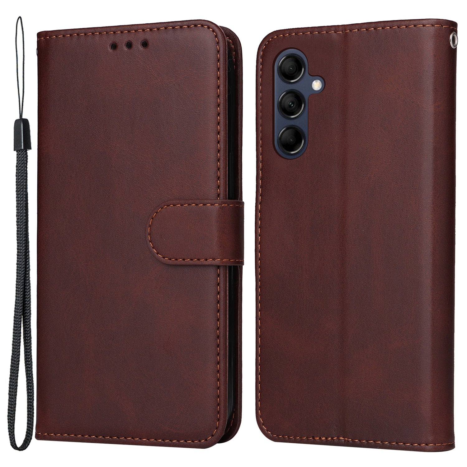 For Samsung Galaxy M14 5G Anti-Dust Phone Shell Calf Texture Stand Phone Case Leather Phone Cover with Strap For Samsung Galaxy M14 5G Anti-Dust Phone Shell Calf Texture Stand Phone Case Leather Phone Cover with Strap